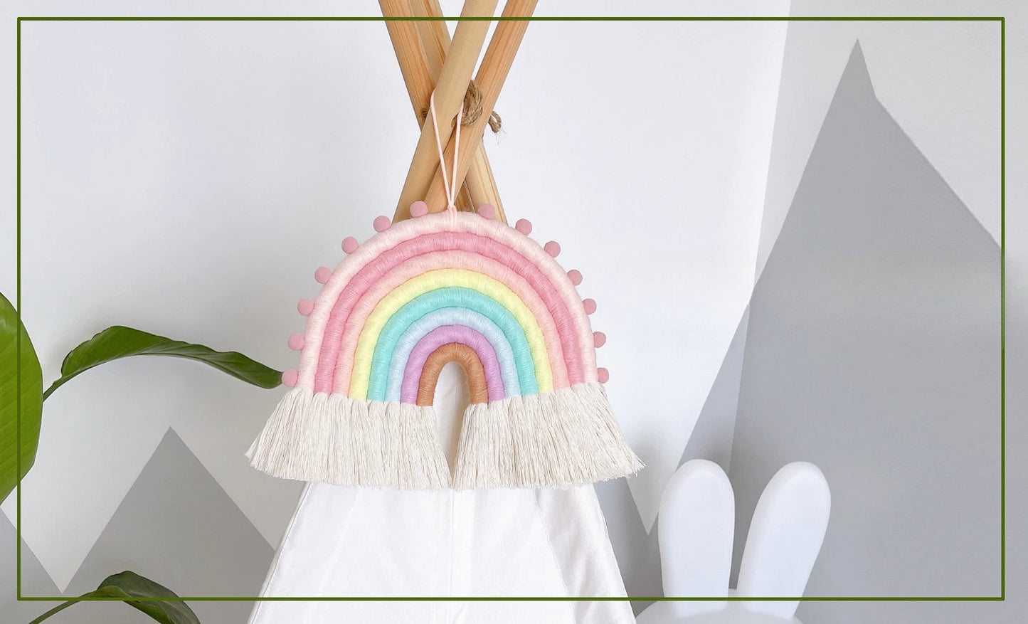 🌈 Colgante Decorativo Arcoíris Estilo Nórdico – Decoración Infantil Hecha en Tela 🌈