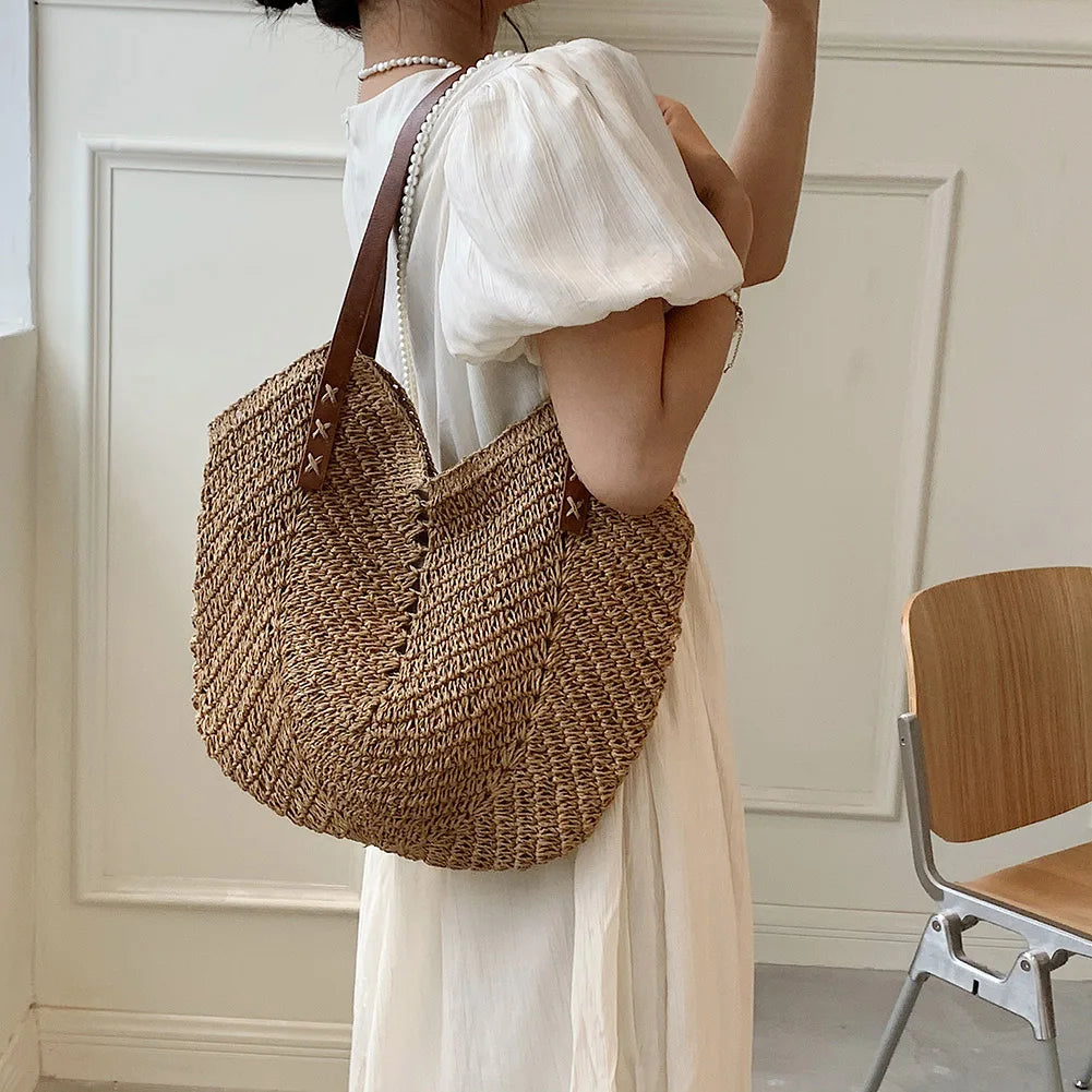 Bolso de Paja de Verano para Mujer – Tote Tejido Artesanal Estilo Playa