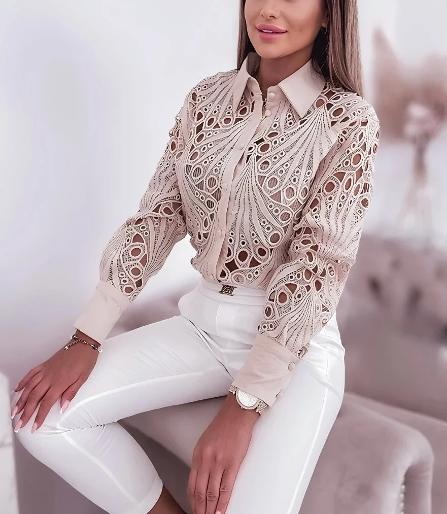 Blusa Calada de Manga Larga – Elegancia y Sofisticación para la Mujer Moderna