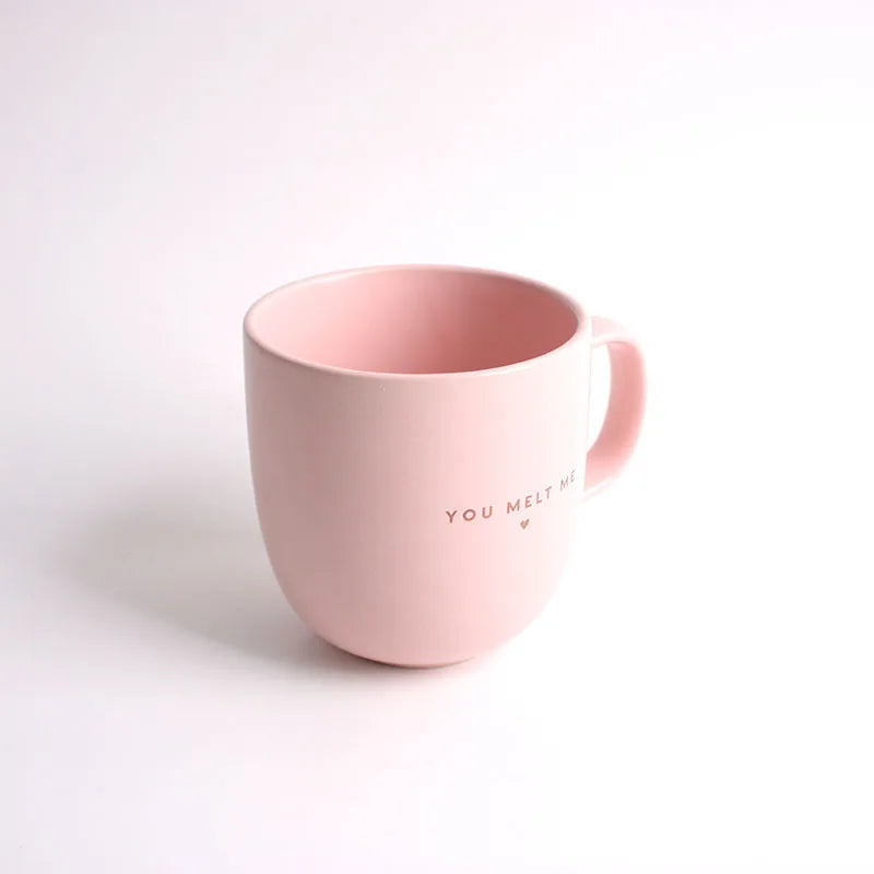 Taza de Cerámica Rosa Mate 350 ml – Mug Clásico Ecológico con Asa