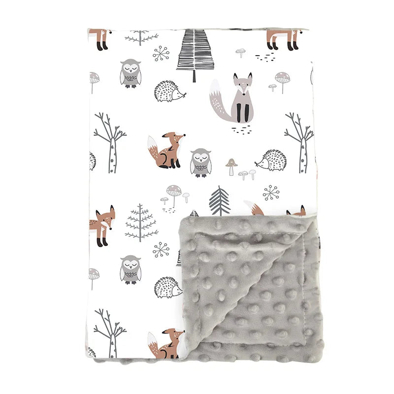 🧸 Manta de Bebé Unisex de Polar Fleece con Diseño Cartoon – Suavidad Todo el Año 💖