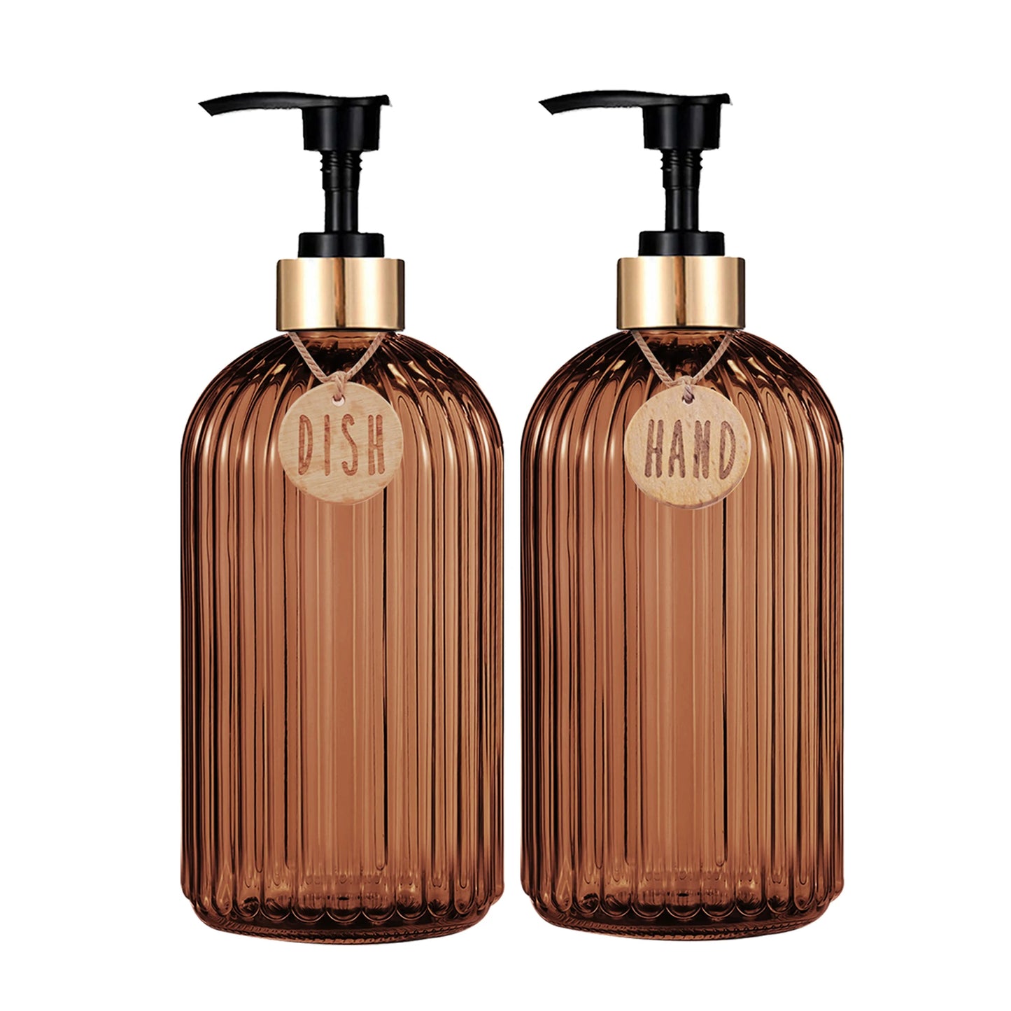 🌿 Dispensador de Jabón Líquido Reutilizable Ámbar – Elegancia y Calidez para tu Hogar
