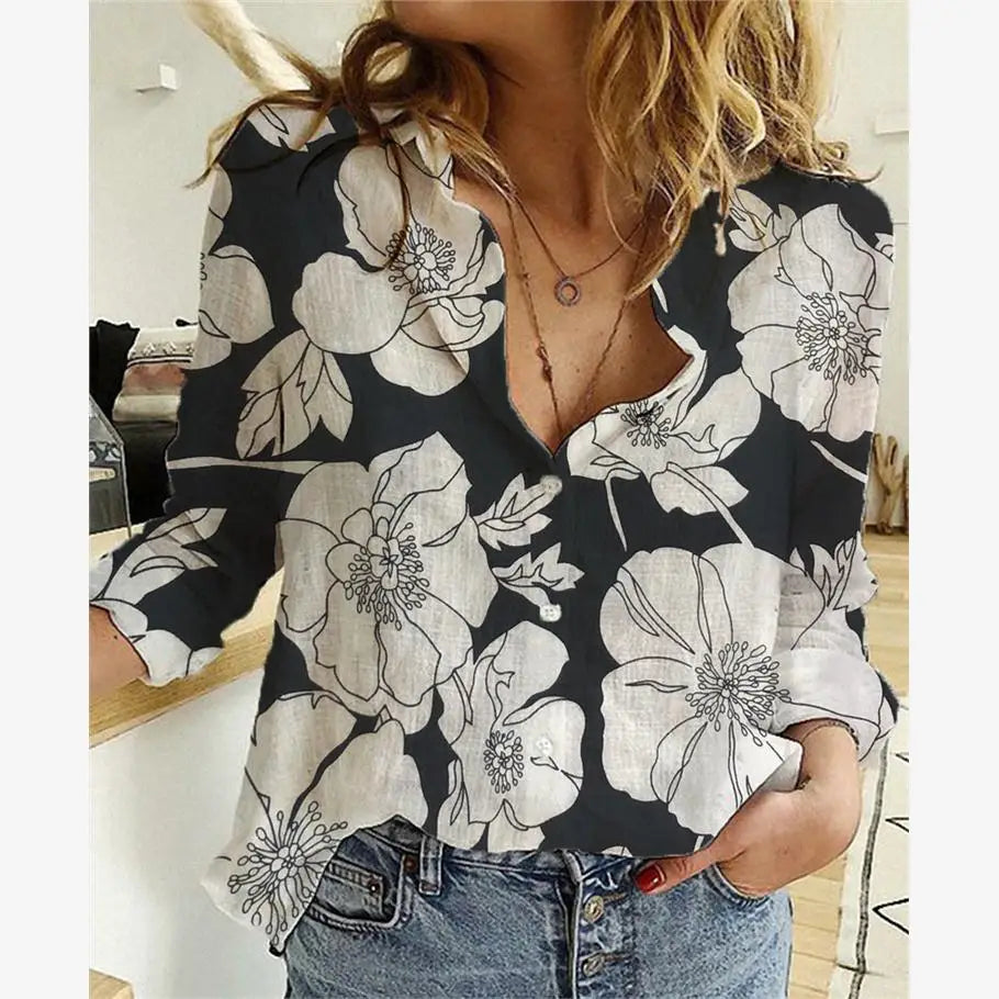 Camisa de Lino Premium para Mujer - Estilo Casual Loose Fit