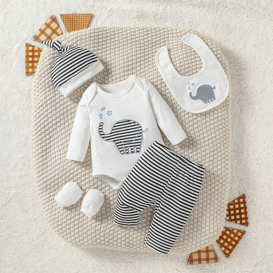 🍼 Conjunto de Bebé a Rayas de Algodón – Comodidad y Dulzura para Cada Día 🍂