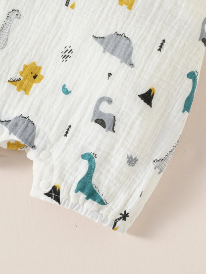 Conjunto de Verano para Bebé Niño - Estilo Pastoral con Estampado de Animalitos (0-12 Meses)
