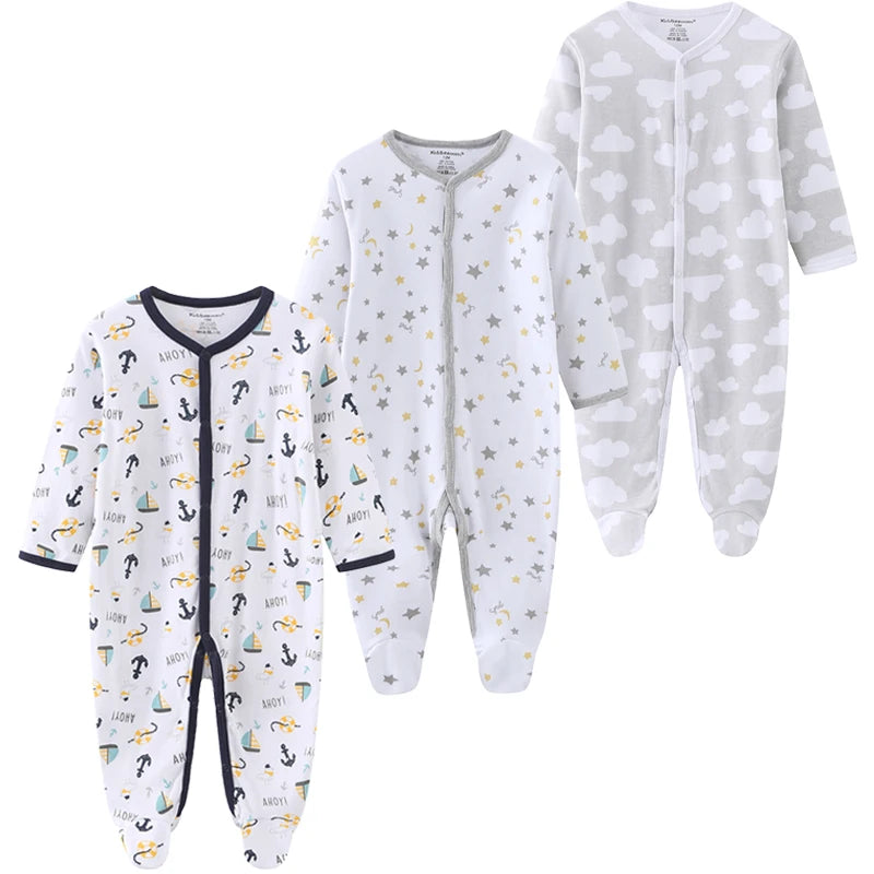 ⭐ Body de Algodón para Bebé – Romper de Manga Larga Unisex (0–12 Meses)