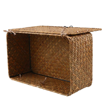 Cesta Organizadora Rectangular Tejida a Mano – Cesto Decorativo para Escritorio y Hogar