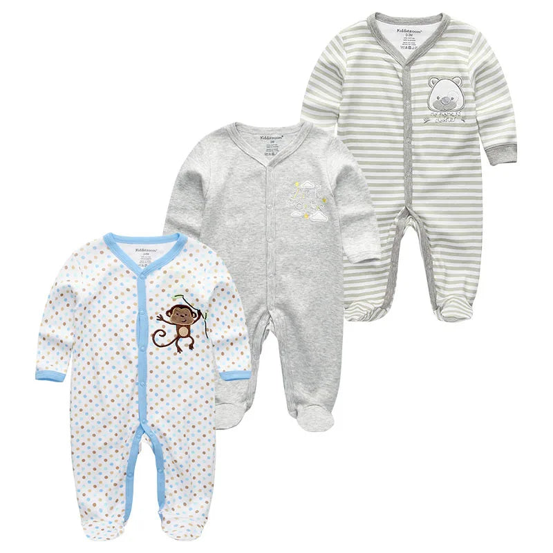 ⭐ Body de Algodón para Bebé – Romper de Manga Larga Unisex (0–12 Meses)