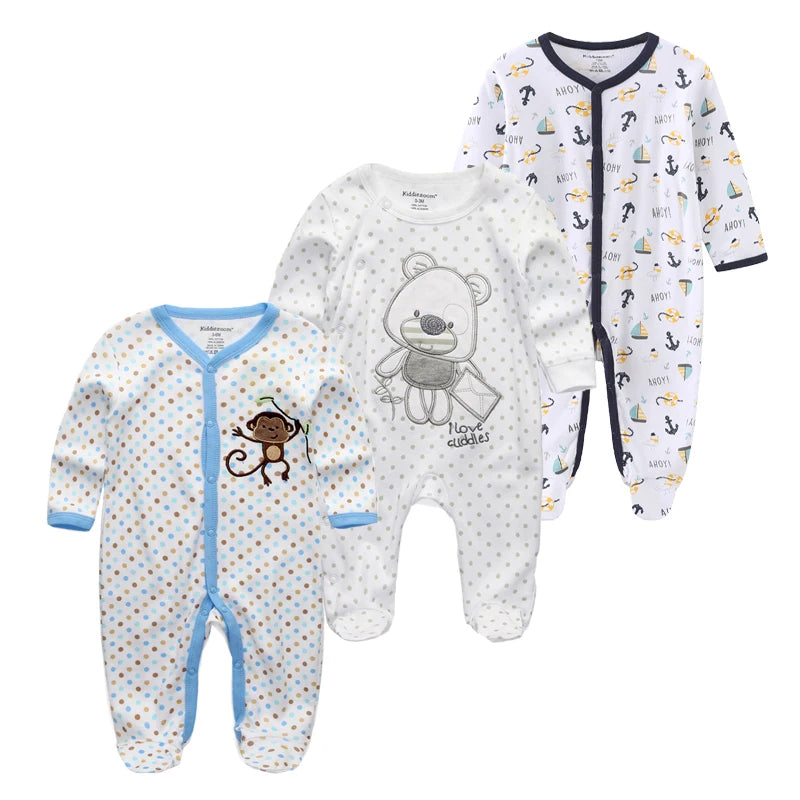 ⭐ Body de Algodón para Bebé – Romper de Manga Larga Unisex (0–12 Meses)