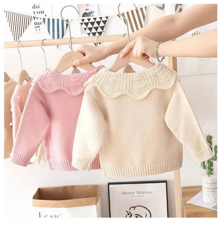 Chaqueta Cárdigan Tejida para Niña – Abrigo Infantil de Manga Larga con Botones