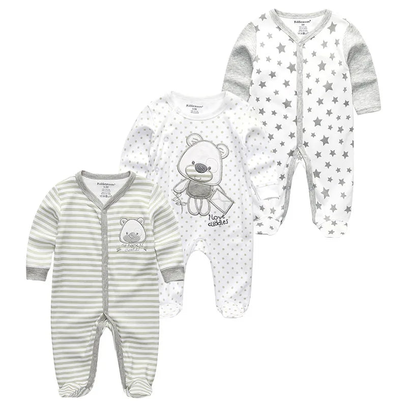 ⭐ Body de Algodón para Bebé – Romper de Manga Larga Unisex (0–12 Meses)