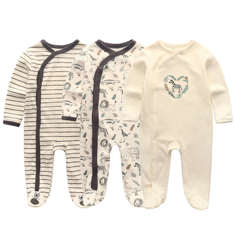 ⭐ Body de Algodón para Bebé – Romper de Manga Larga Unisex (0–12 Meses)