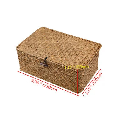 Cesta Organizadora Rectangular Tejida a Mano – Cesto Decorativo para Escritorio y Hogar