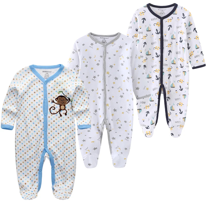 ⭐ Body de Algodón para Bebé – Romper de Manga Larga Unisex (0–12 Meses)