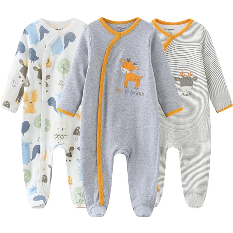 ⭐ Body de Algodón para Bebé – Romper de Manga Larga Unisex (0–12 Meses)