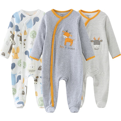 ⭐ Body de Algodón para Bebé – Romper de Manga Larga Unisex (0–12 Meses)