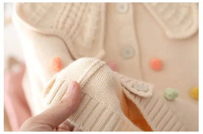 Chaqueta Cárdigan Tejida para Niña – Abrigo Infantil de Manga Larga con Botones