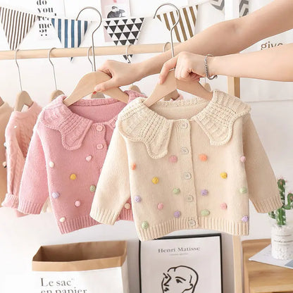 Chaqueta Cárdigan Tejida para Niña – Abrigo Infantil de Manga Larga con Botones