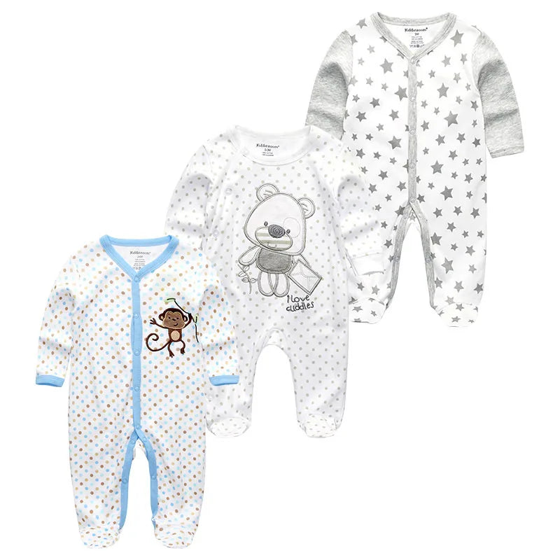 ⭐ Body de Algodón para Bebé – Romper de Manga Larga Unisex (0–12 Meses)