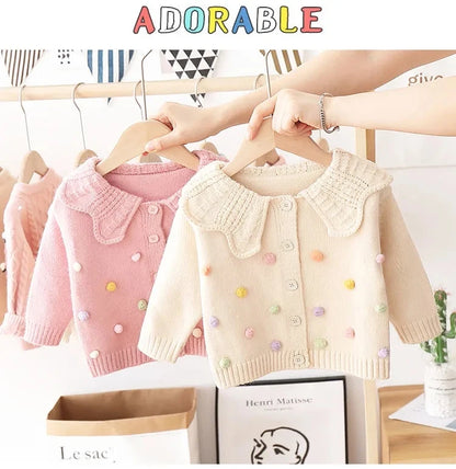 Chaqueta Cárdigan Tejida para Niña – Abrigo Infantil de Manga Larga con Botones