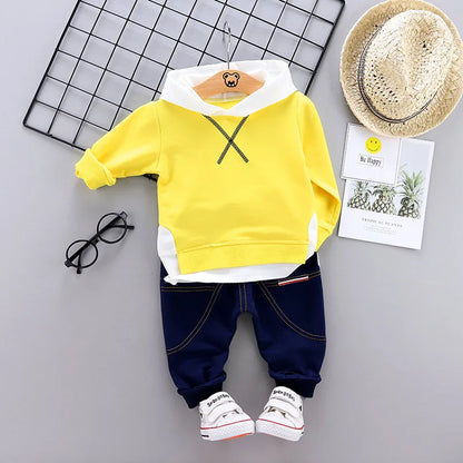 Conjunto Infantil de 2 Piezas para Bebés y Niños – Sudadera con Capucha y Pantalón Casual