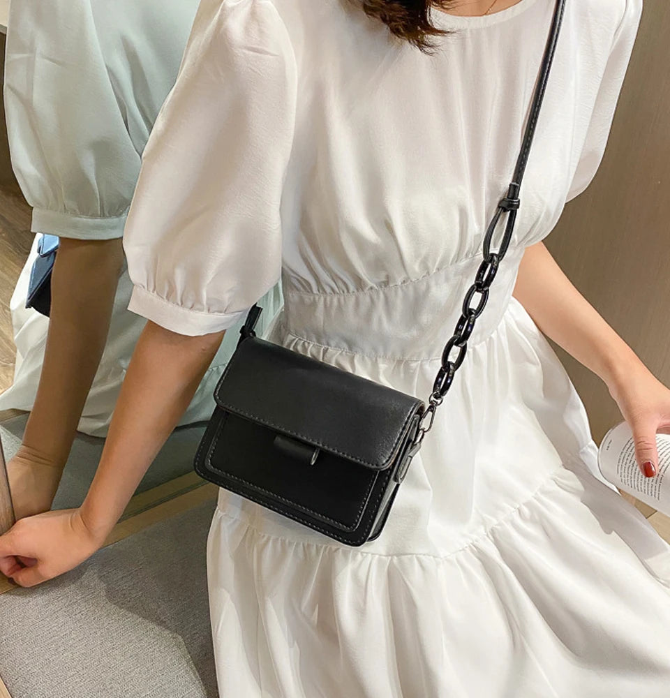 Bolso Cuadrado para Mujer con Cierre Metálico – Bolso Casual de Hombro y Bandolera