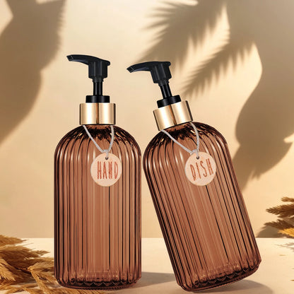 🌿 Dispensador de Jabón Líquido Reutilizable Ámbar – Elegancia y Calidez para tu Hogar