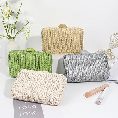 Bolso Clutch de Paja Elegante para Mujer