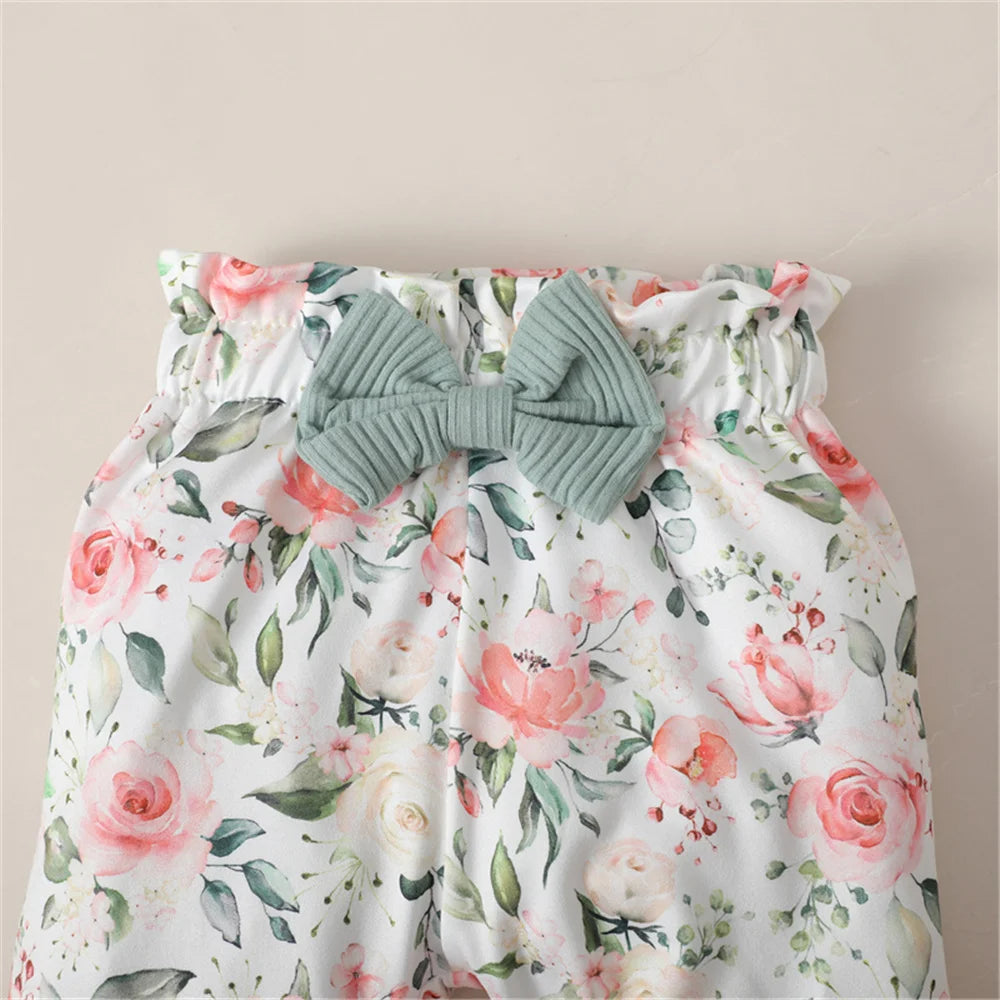 🌸 Conjunto para Bebé Niña de 3 Piezas con Estampado Floral 🌸