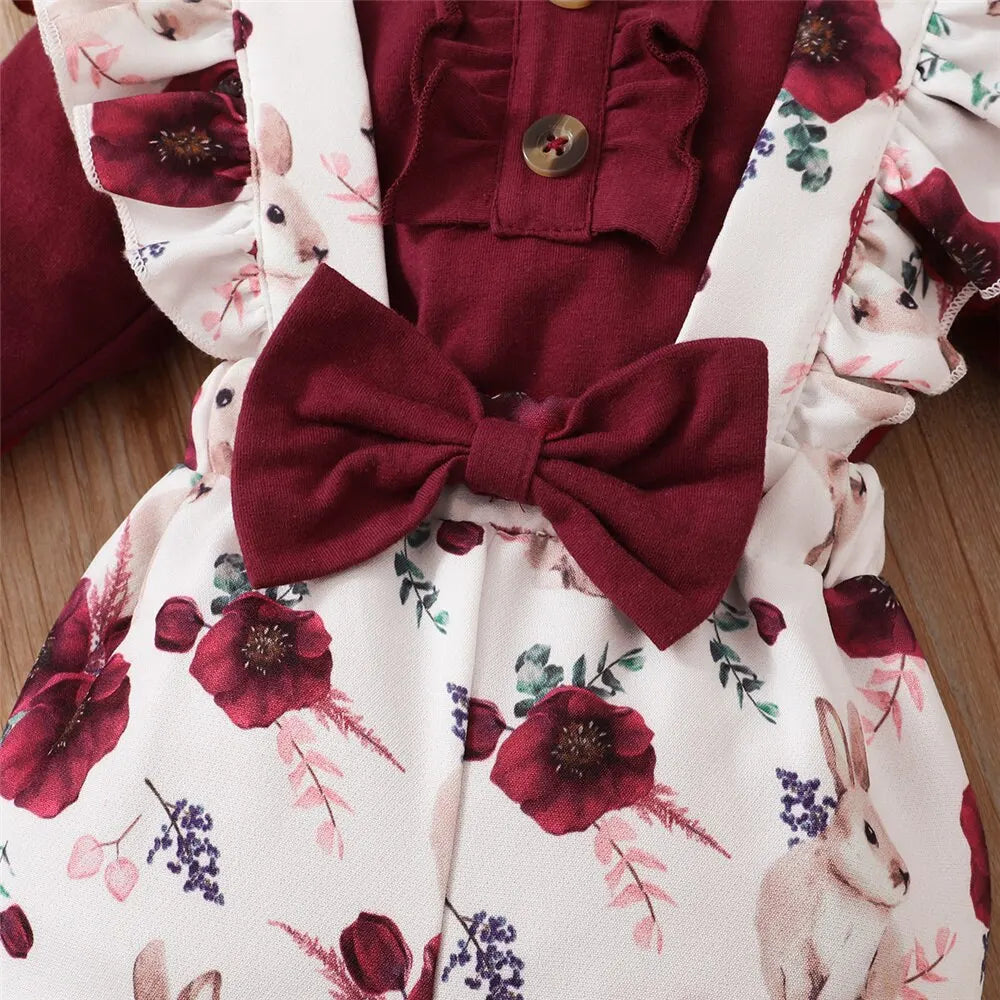 🌸 Conjunto para Bebé Niña de 3 Piezas con Flores – Dulce y Elegante 🌸
