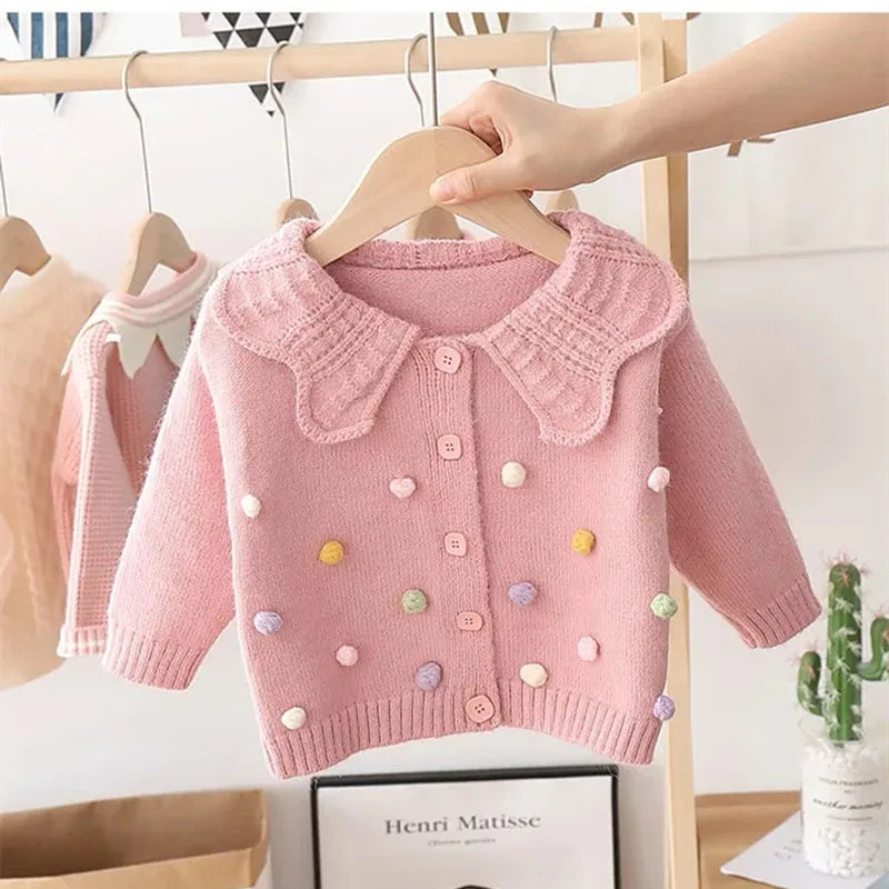 Chaqueta Cárdigan Tejida para Niña – Abrigo Infantil de Manga Larga con Botones