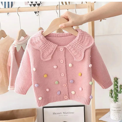 Chaqueta Cárdigan Tejida para Niña – Abrigo Infantil de Manga Larga con Botones
