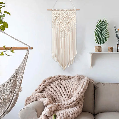 Tapiz de Macramé para Pared – Decoración Bohemia Tejida a Mano en Algodón