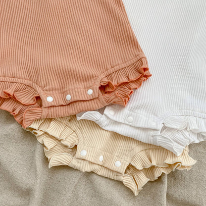 🌸 Conjunto de Verano para Bebé Niña con Body de Volantes y Short Bombacho – 2 Piezas 🌸