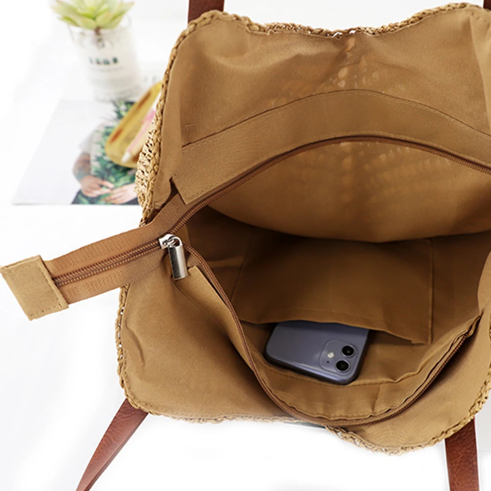 Bolso de Paja de Verano para Mujer – Tote Tejido Artesanal Estilo Playa