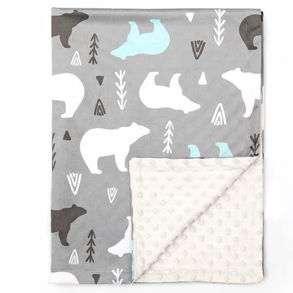 🧸 Manta de Bebé Unisex de Polar Fleece con Diseño Cartoon – Suavidad Todo el Año 💖
