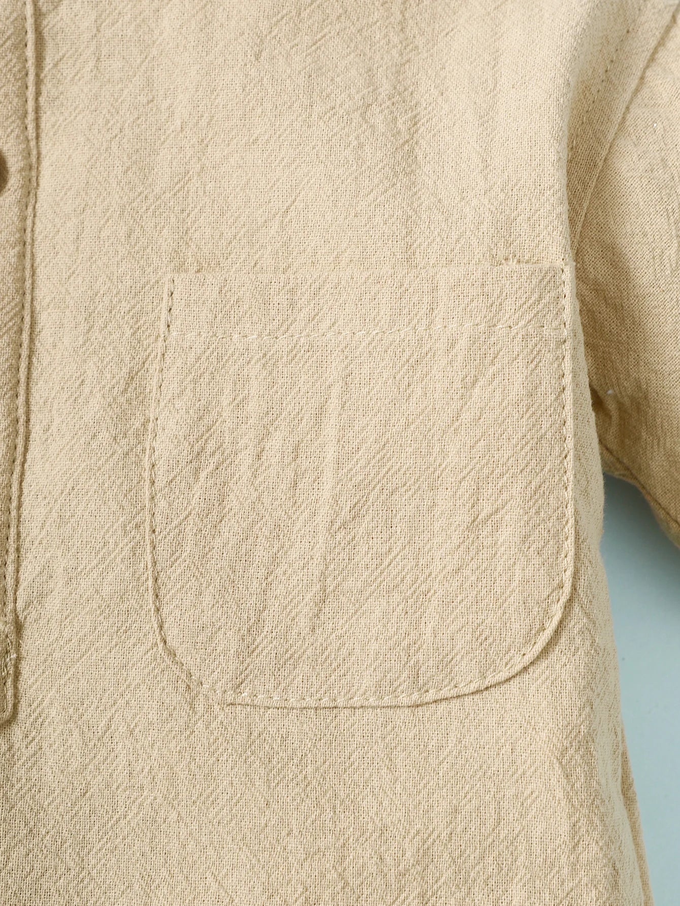 Camisa Infantil de Verano para Bebé Niño – Manga Corta con Cuello Mao Estilo Elegante