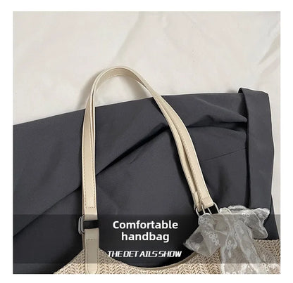 Bolso Tote de Playa de Gran Capacidad Tejido a Mano – Bolso de Hombro Casual de Verano