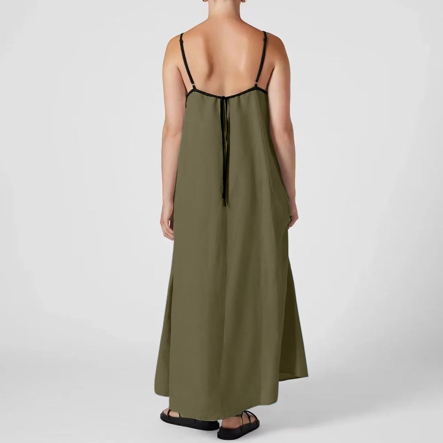 Vestido Largo de Tirantes para Mujer – Vestido Suelto de Verano en Algodón con Estilo Casual y Elegante