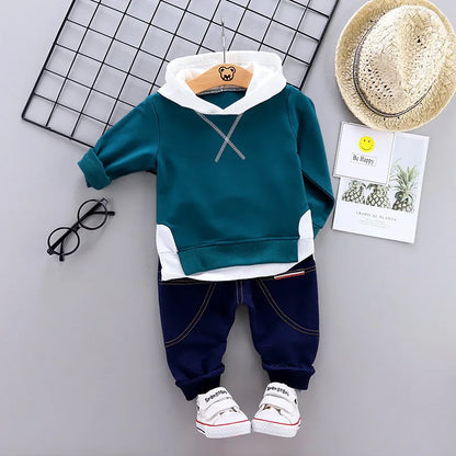 Conjunto Infantil de 2 Piezas para Bebés y Niños – Sudadera con Capucha y Pantalón Casual