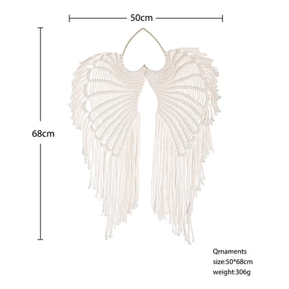 Colgante de Pared Alas de Ángel en Macramé – Decoración Boho Hecha a Mano