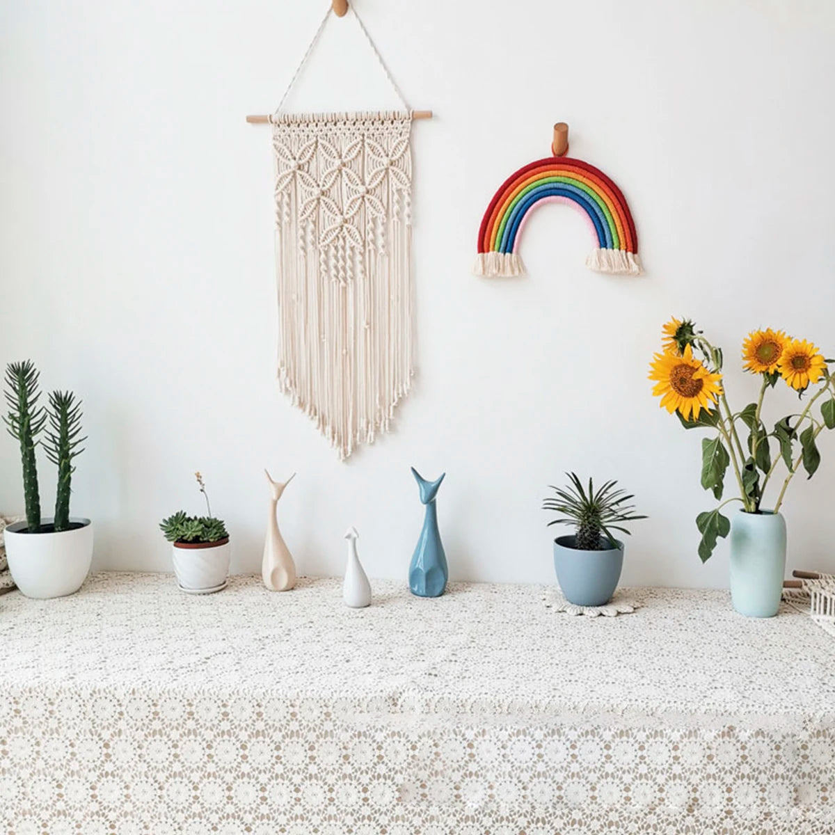 Tapiz de Macramé para Pared – Decoración Bohemia Tejida a Mano en Algodón