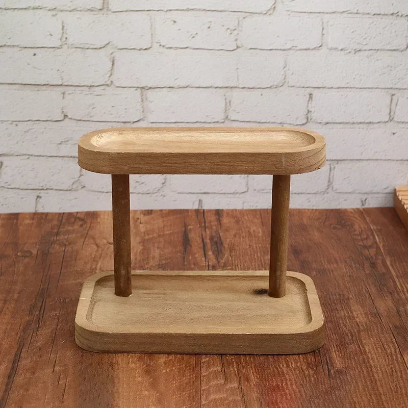 Estante Organizador de Madera de 2 Niveles – Ideal para Escritorio y Tocador