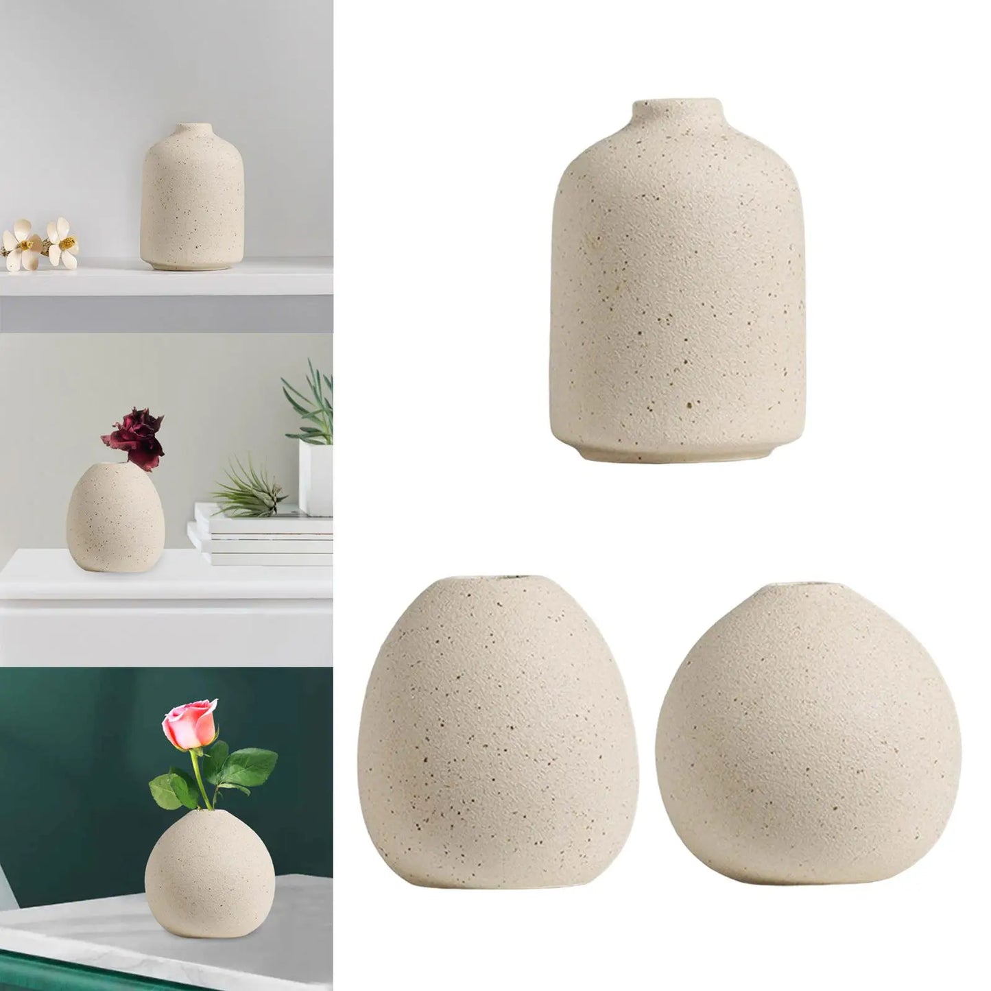 Jarrón Decorativo de Cerámica Estilo Nórdico – Vaso Floral Boho para Hogar