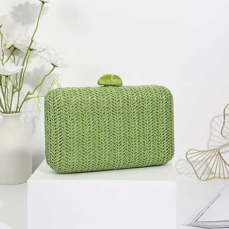 Bolso Clutch de Paja Elegante para Mujer