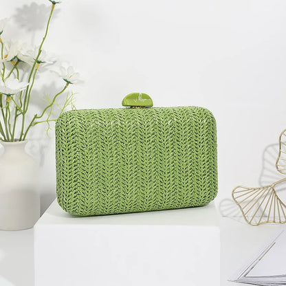 Bolso Clutch de Paja Elegante para Mujer