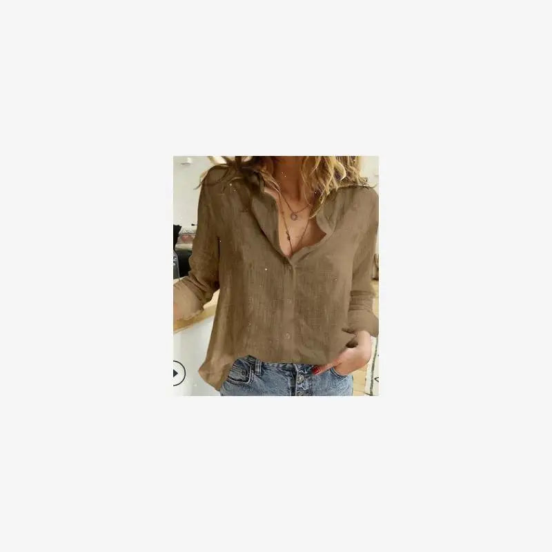 Camisa de Lino Premium para Mujer - Estilo Casual Loose Fit