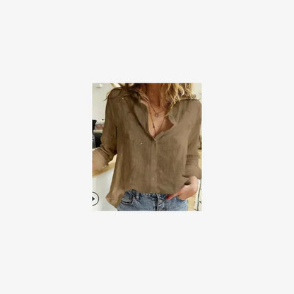 Camisa de Lino Premium para Mujer - Estilo Casual Loose Fit