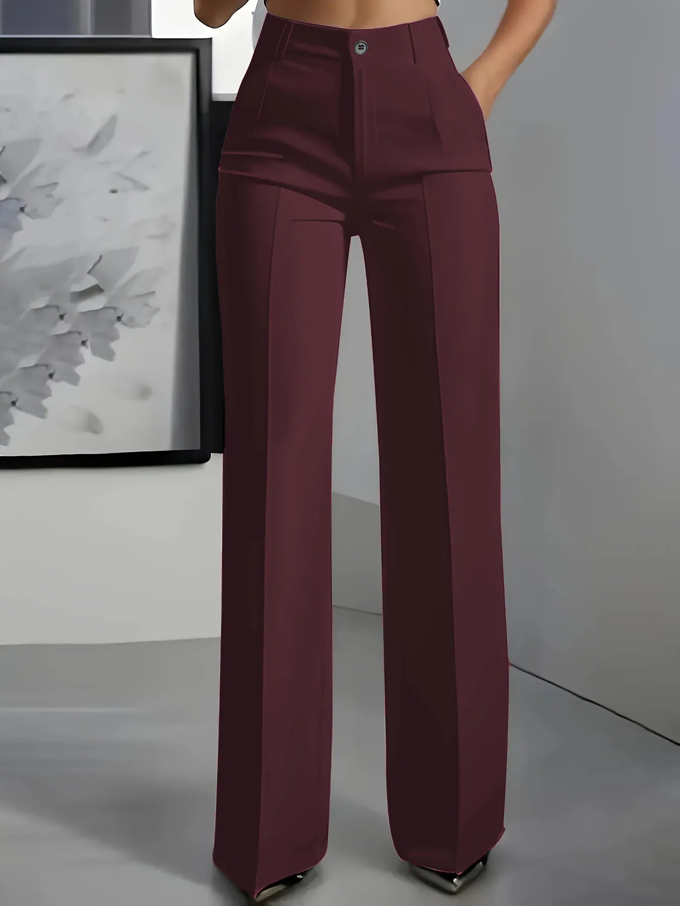 Pantalón de Sastrería de Cintura Alta con Caída Elegante