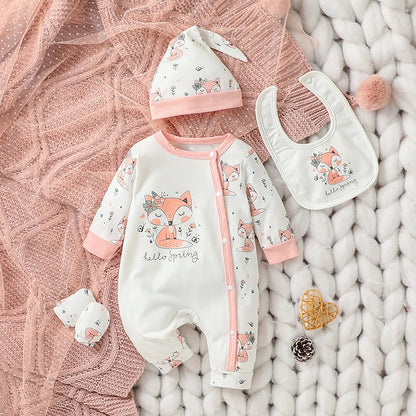 🦌 "Pequeña Cervatilla": Set de Gala Pastoral para Bebé Niña